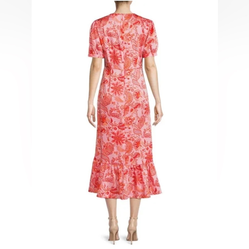 NWOT CINQ A SEPT Kay Floral-Print Midi-Dress English Rose Multi Boho Women’s 0 - Picture 2 of 14
